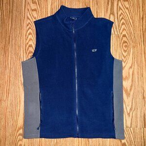 Vineyard Vines Blue and Gray Fleece Vest Size M